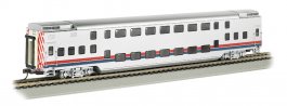 (image for) Double Deck Commuter Car-Silver Unltd w/ Red/Blue Stripes