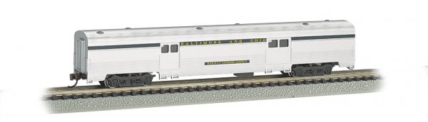 (image for) B&O® Silver w/ Blue stripe - 72 FT 2-Door Baggage car