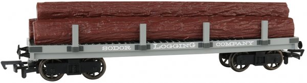 (image for) Sodor Logging Company Flat Wagon with Logs (HO Scale)