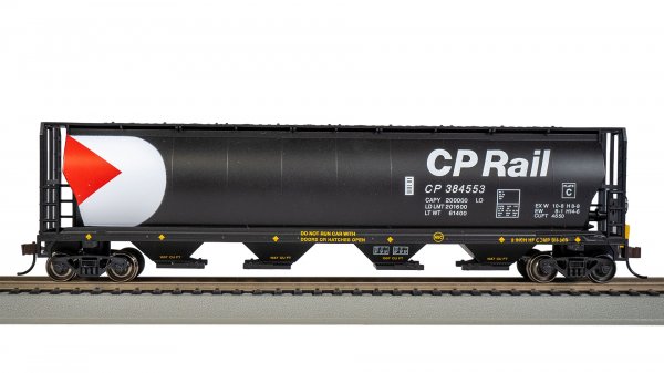 (image for) Cylindrical Grain Hopper with Flashing End of Train Device - CP Rail #384553