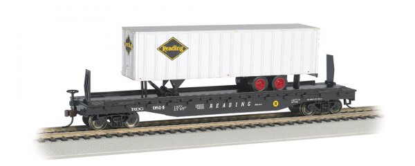 (image for) Flat Car - 52' Reading w/ Reading 35ft Trailer