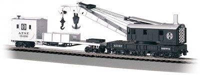 Santa Fe - 250-Ton Steam Crane & Boom Tender (HO Scale)