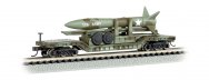52' Center-Depressed Flat Car - Olive Drab Military with Missile