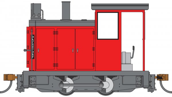 (image for) Davenport 0-4-0 Gas Mechanical - Painted Unlettered Red & Black