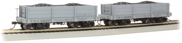 (image for) 18 ft. Low-Side Gondola - USA #100701 & #101222 - Gray (2/box)