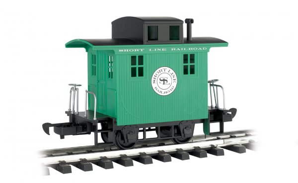 (image for) Caboose - Short Line Railroad - Green With Black Roof