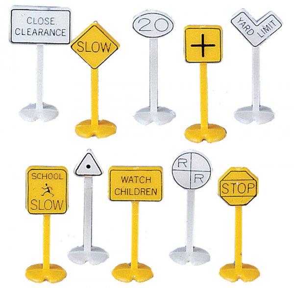 (image for) Railroad & Street Signs (24 pieces) (HO Scale)