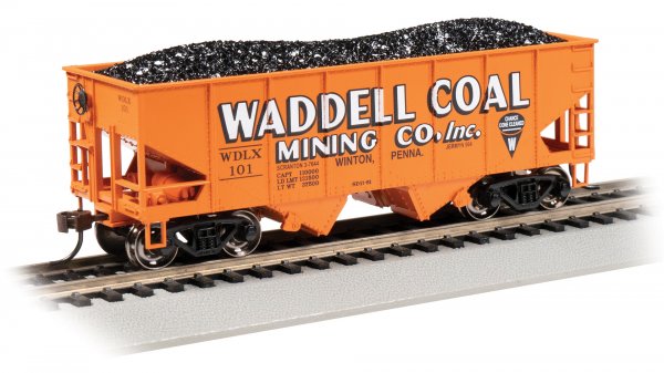 (image for) 55-Ton 2-Bay USRA Outside Braced Hopper - Waddell Coal #101