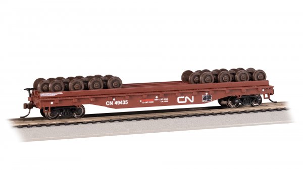 (image for) 52' Wheel Flatcar with Wheel Load - Canadian National #49435