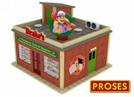 (image for) O Scale Drake's Hardware Store with Light and Rotating Sign Kit