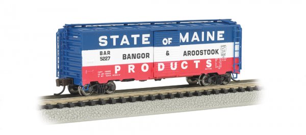 (image for) AAR 40' Steel Box Car - Bangor & Aroostook (Red, White & Blue)