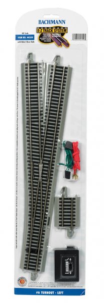 (image for) #6 Turnout - Left (HO Scale Nickel Silver)