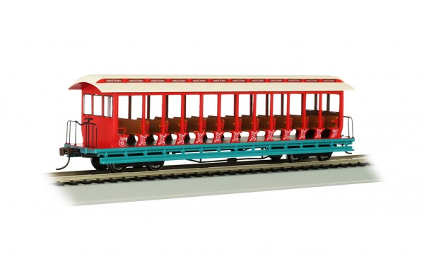 (image for) Amusemnt Pk - Cream/Red - Jackson Sharp Open-Sided Excursion Car