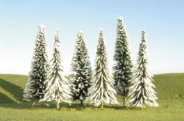 4" - 6" Pine Bulk Trees with Snow (24 per Bag)