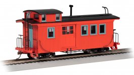 Painted Unlettered - Red - Wood Side-Door Caboose