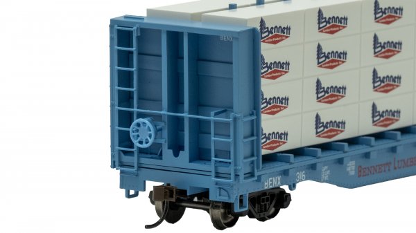 52' Center-Beam Flatcar with Lumber Load - Bennett Lumber Products