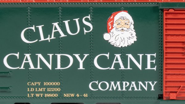 (image for) 40' Box Car - Claus Candy Cane Co.