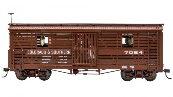 (image for) Animated Stock Car - Colorado & Southern #7064 with Horses