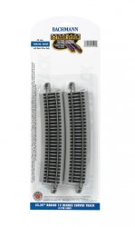 thumbnail image 2 of Bachmann HO Scale Nickel Silver/Gray EZ-Track 33.25in Radius 12-Degree Curve (4 2 of 14
