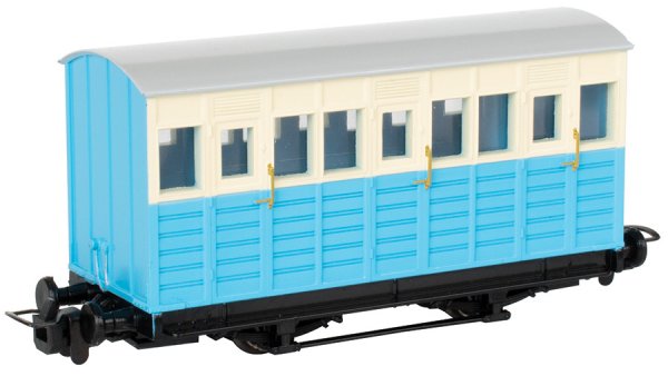 thumbnail interactive-video image 1 of Bachmann 77206 Thomas & Friends Narrow Gauge Brake Van – Blue HOn30 Scale (New) 1 of 2