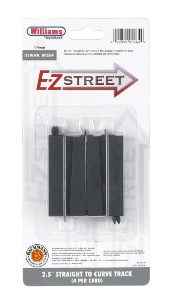 (image for) E-Z Street® 2.5" Straight To Curve Track (4/Card)