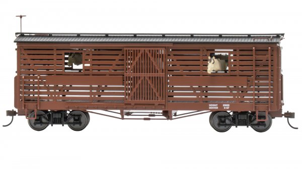 (image for) Animated Stock Car - Painted Unlettered - Oxide Red with Horses