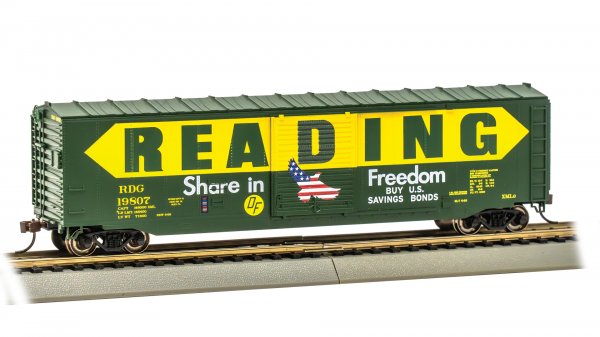 (image for) 50' Sliding Door Boxcar (US Saving Bonds) - Reading #19807 (without roofwalk)