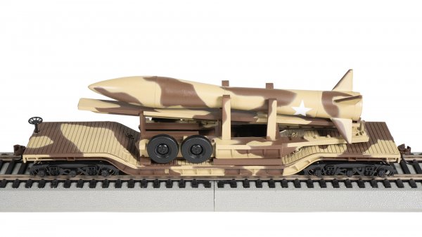 (image for) 52' Center-Depressed Flat Car - Desert Camouflage with Missile