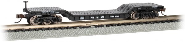 (image for) 52' Center-Depressed Flat Car - NYC #498991 with No Load