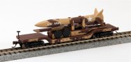 (image for) 52' Center Depressed Flat Car - Desert Military w/Missile