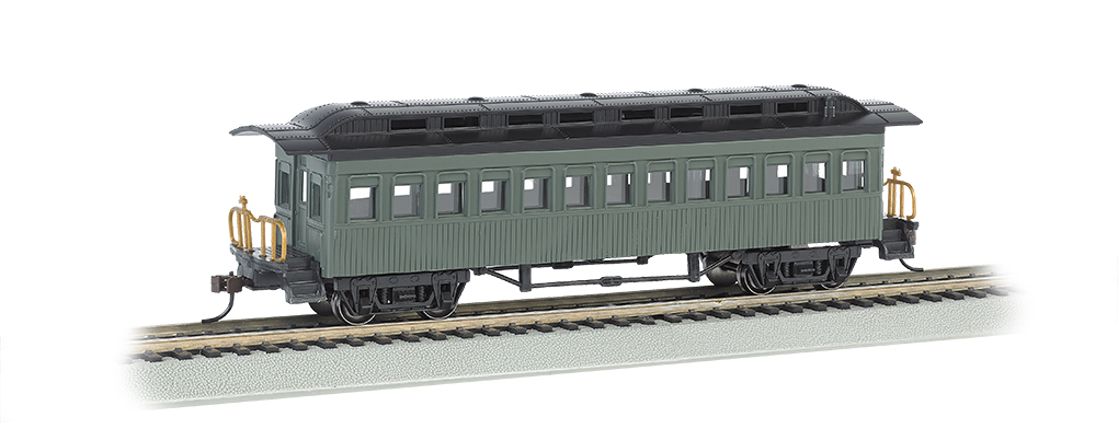Coach (1860-80 era) - Painted Unlettered Green (HO Scale)