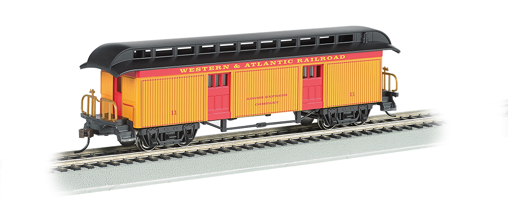 Bachmann 15301 HO Old Time Wood Baggage w/ Round-End Clerestory Roof Western & Atlantic