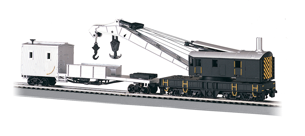 Painted Unlettered - 250-Ton Steam Crane & Boom Tender(HO Scale)