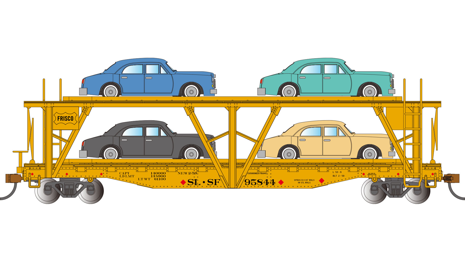 52' Auto Carrier with Sedan Load - Frisco #95844 [18804] - $76.00