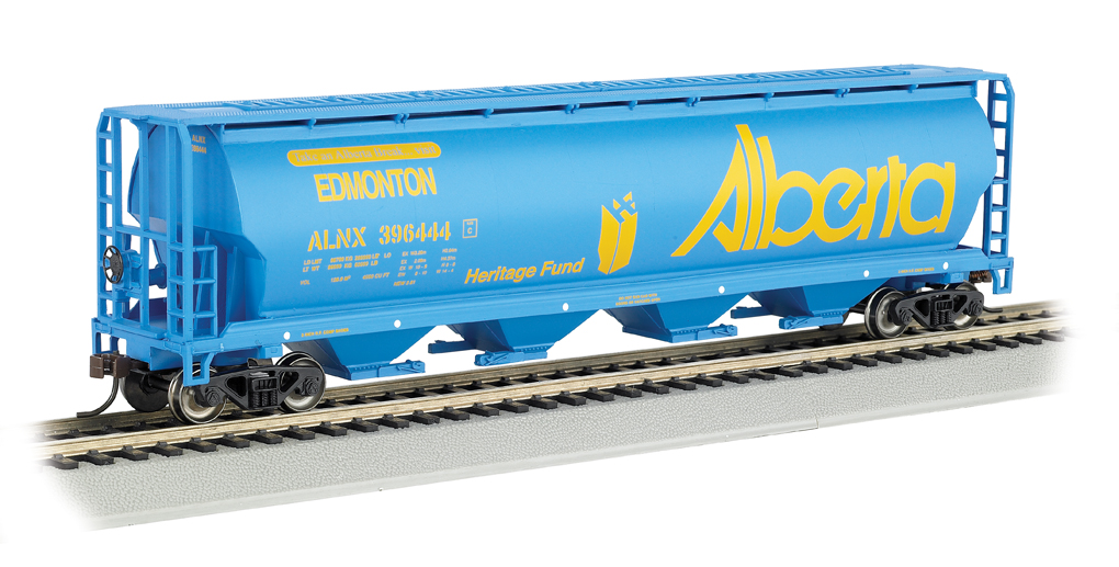 Argent Script 4 Bay cylindrique Grain Hopper-Ho Échelle Bachmann Trains Canadien Pacifique 