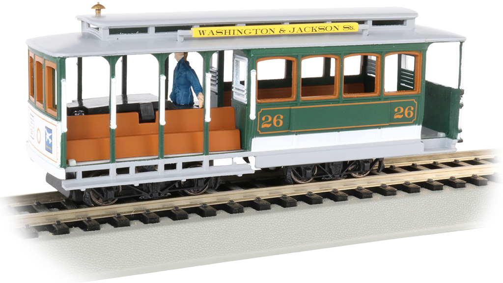 Green & Gray - Cable Car with Grip Man