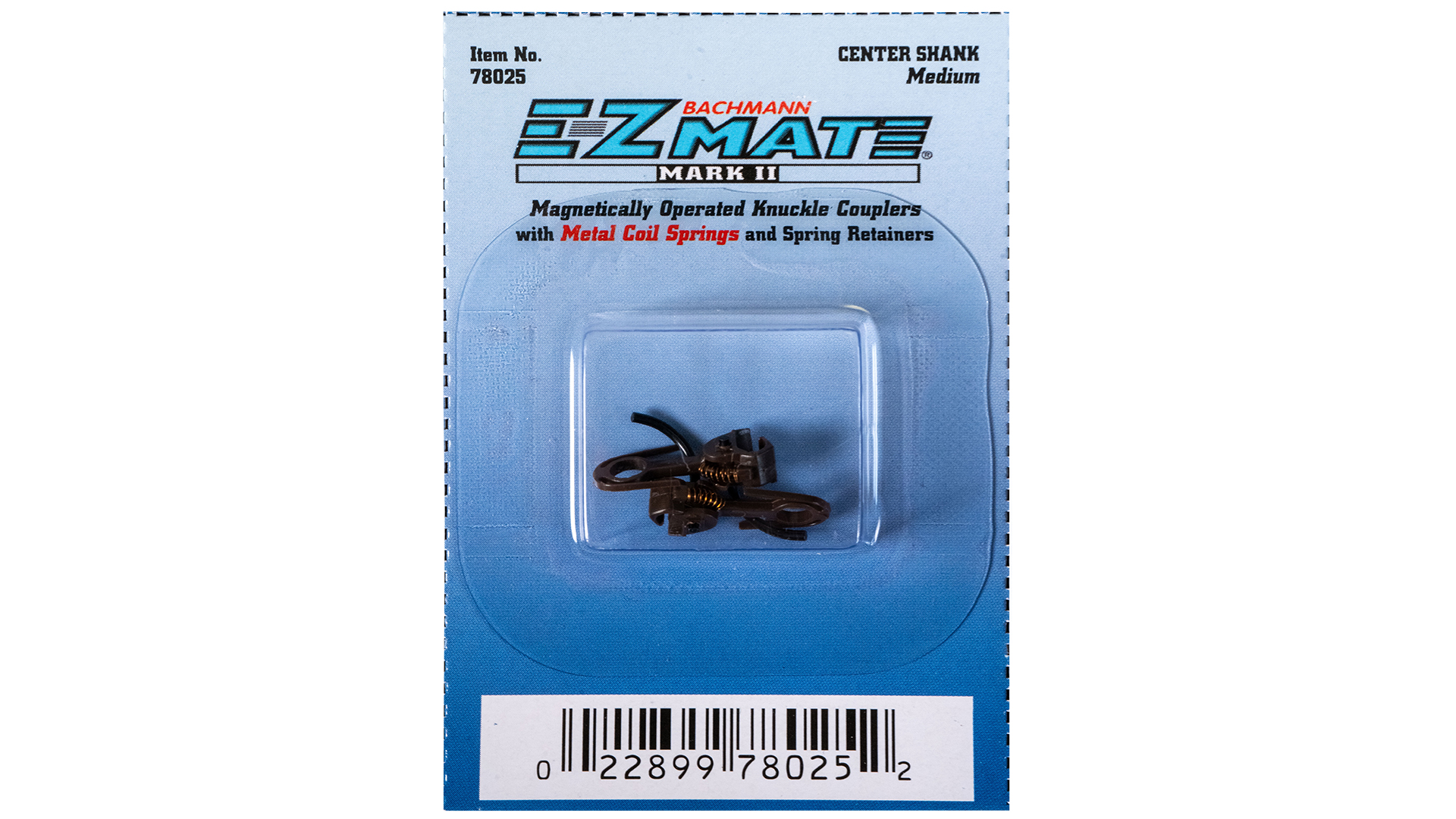 thumbnail image 2 of Bachmann BAC78025 E-Z Mate II Coupler - Center Shank, Medium Height (12 Pack) - HO Scale Model Train Accessory 2 of 12