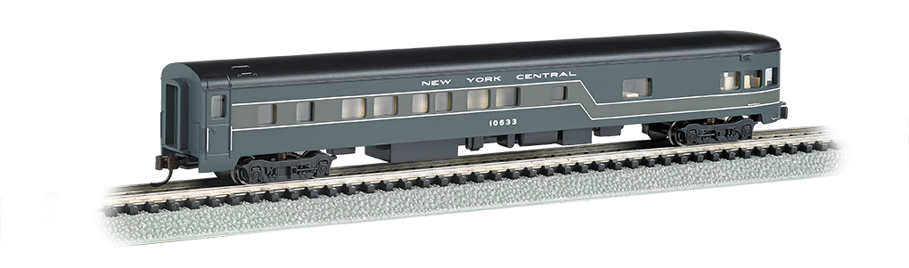 Bachmann 14355 N 85' Smooth-Side Boat-Tail Observation w/Lighting New York Central 2-Tone