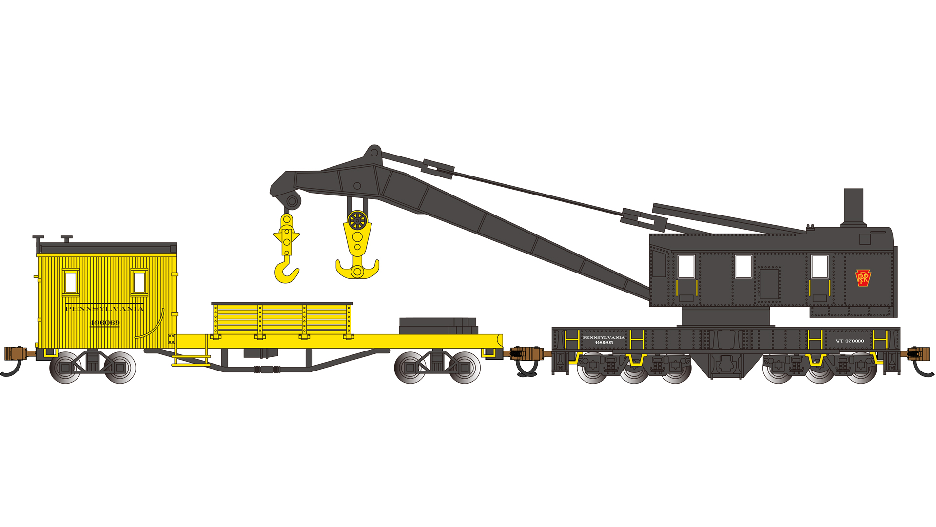250-Ton Crane & Boom Tender - Pennsylvania Railroad [16152