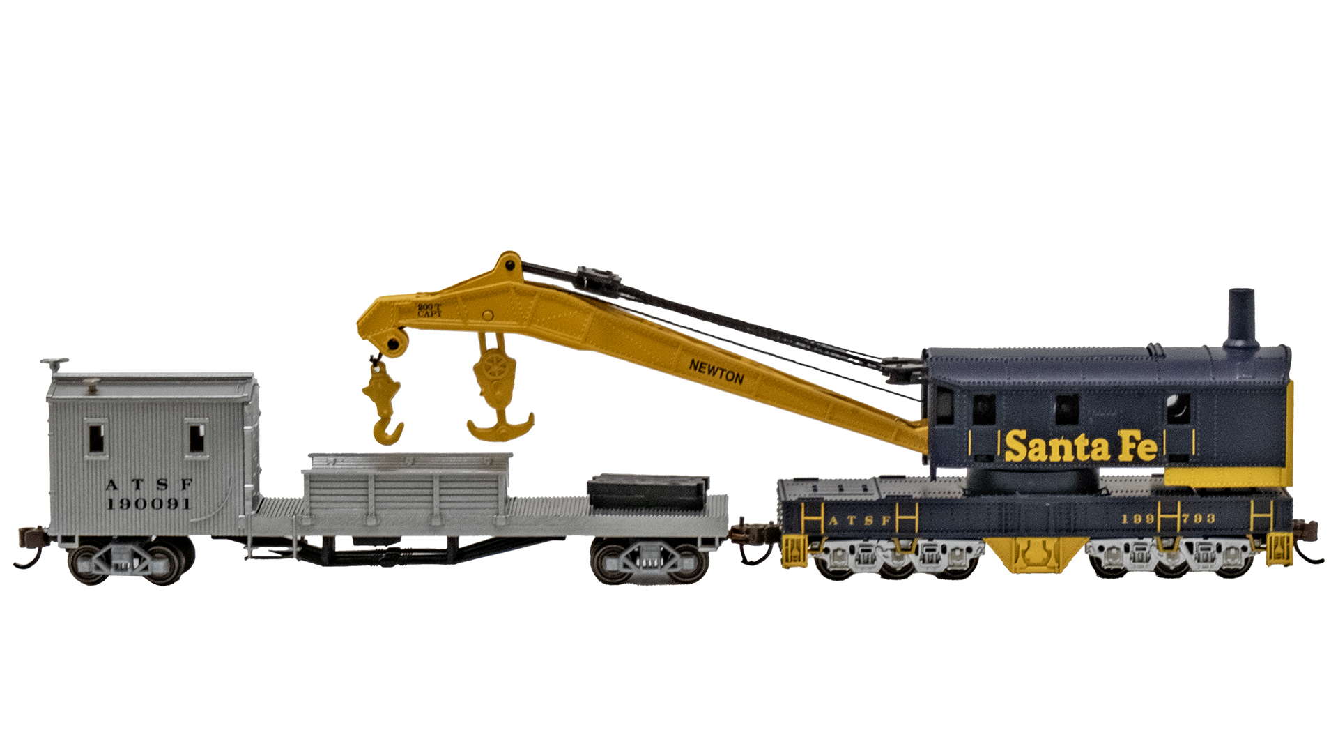 250-Ton Crane & Boom Tender - Santa Fe [16153] - $89.00 : Bachmann