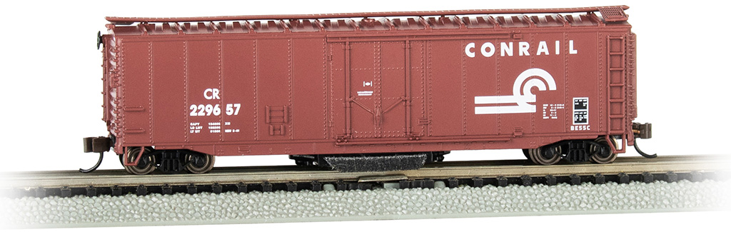Conrail #229657 - Track-Cleaning 50' Plug-Door Box Car (N Scale)