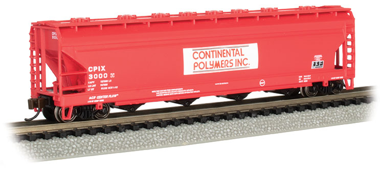Continental Polymers #3000 - ACF 56' 4-Bay Center Flow Hopper