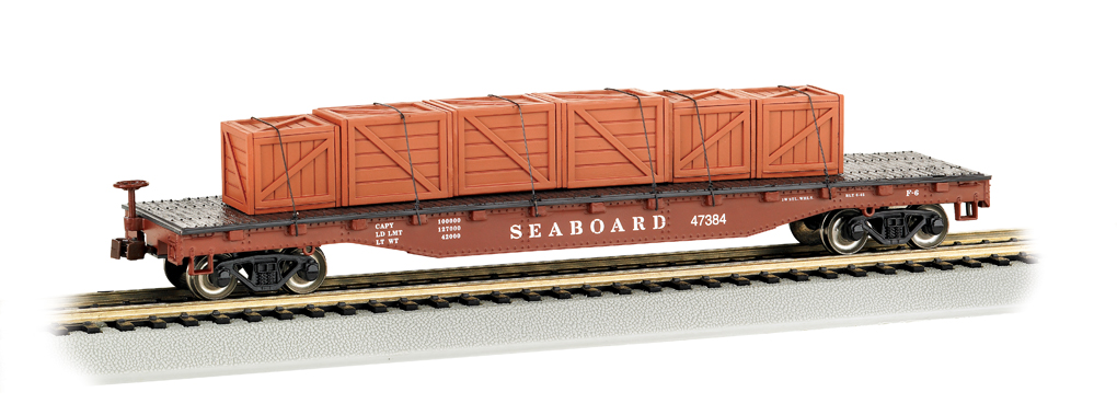 52' Flat Car - Seaboard® with Crated Load