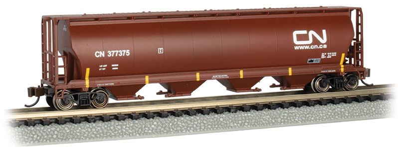 Canadian National (Oxide Red) - 4 Bay Cylindrical Grain Hopper