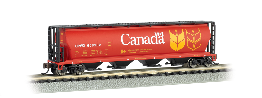 Canadian 4-Bay Cylindrical Grain Hopper CAR SCOULAR #1687 N Scale Bachmann Trains