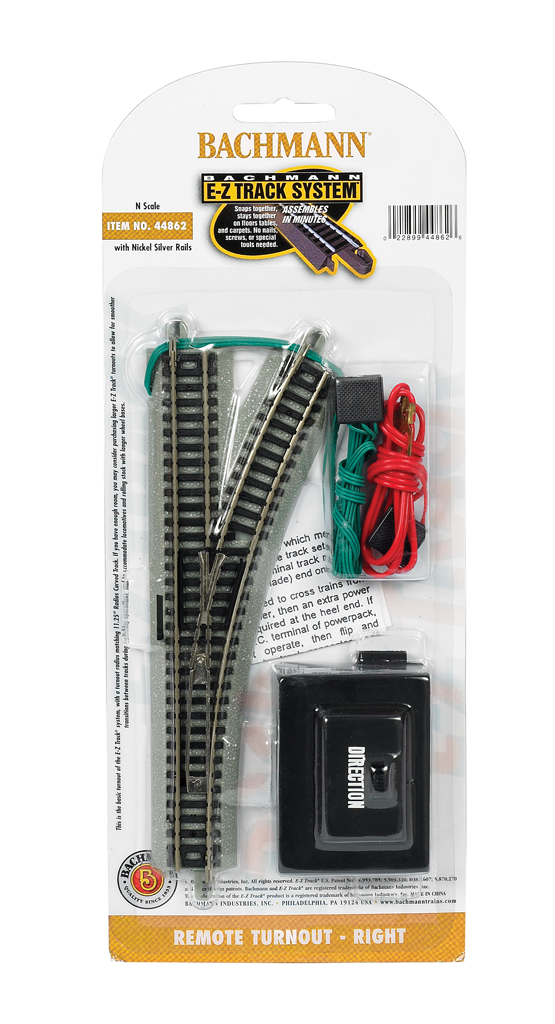 1/card Bachmann Industries E-Z Track 4 Turnout Left N Scale