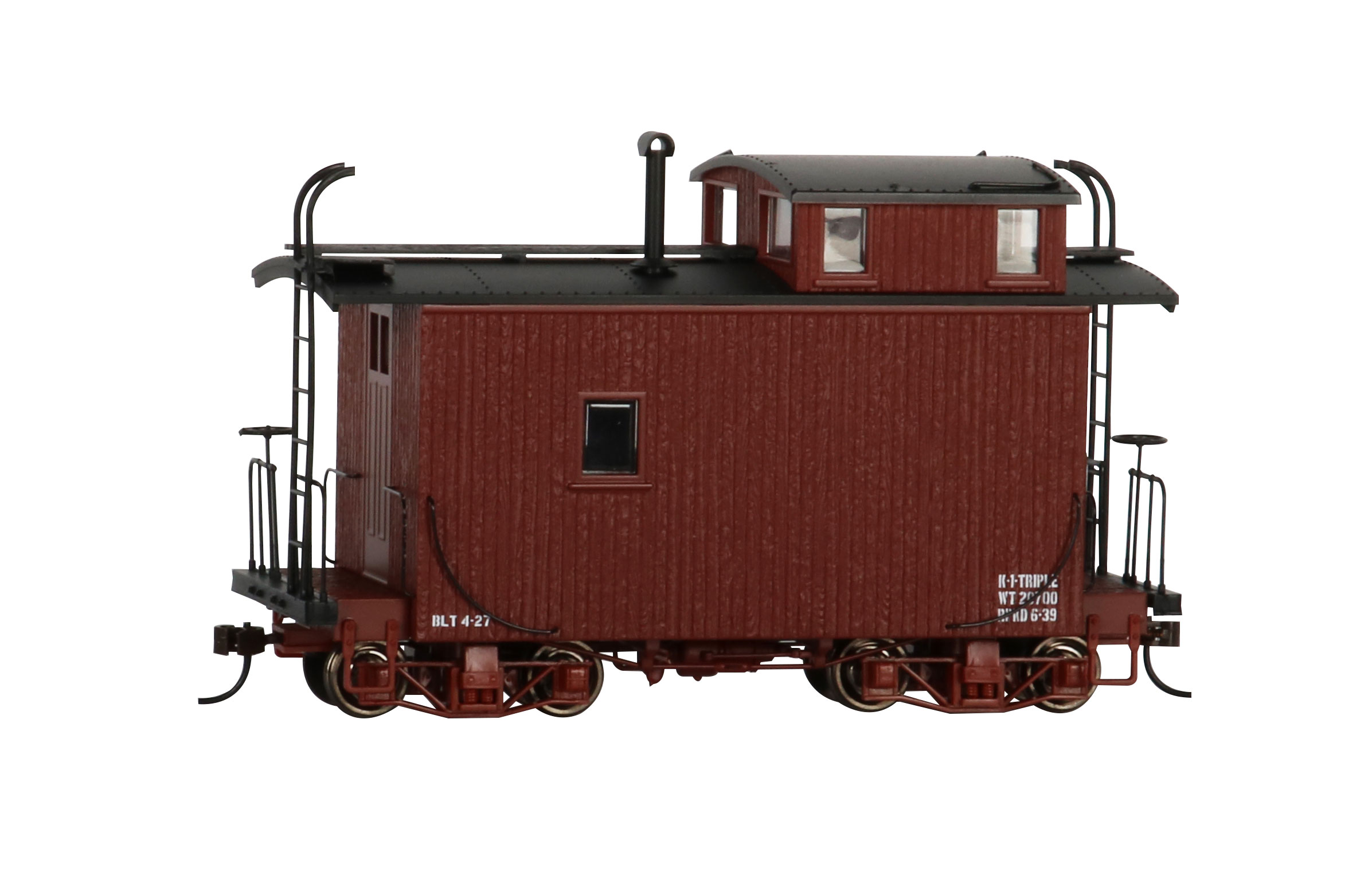18 ft. Off-Set Cupola Caboose - Oxide Red, Data Only