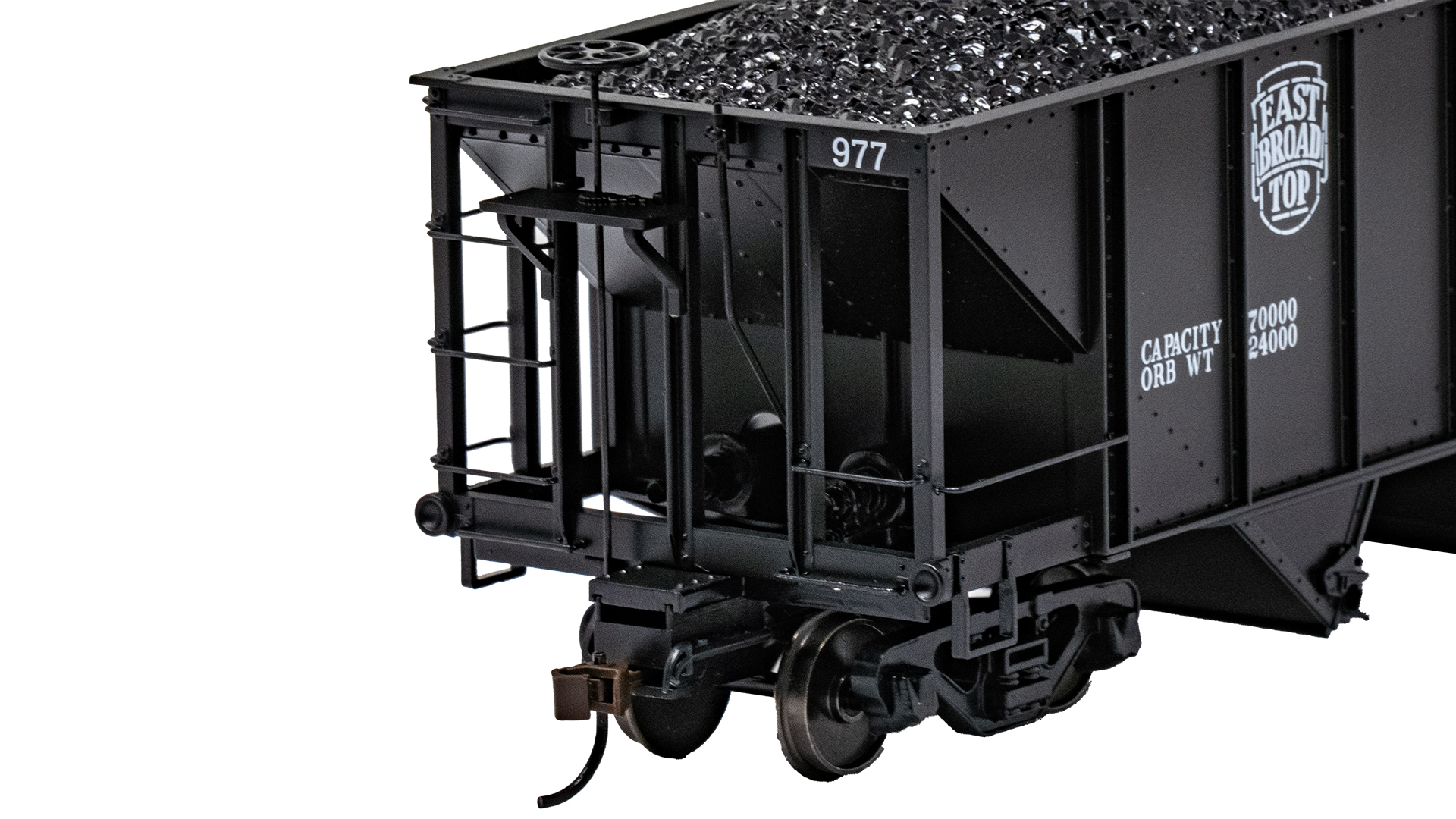 3-Bay Hopper with Removable Load - East Broad Top #977 with Coal
